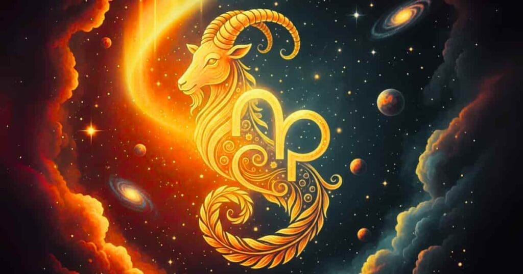 Capricorn zodiac traits and horoscope personality illustration