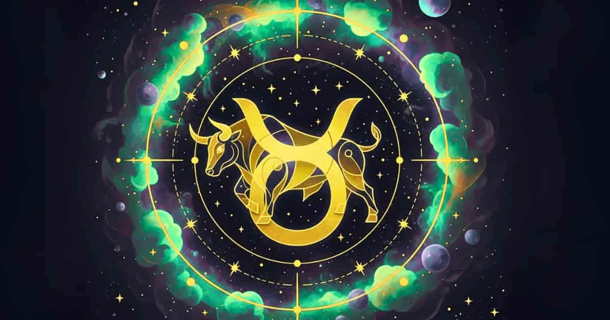 TaurAries  illustration with fiery ram symbol