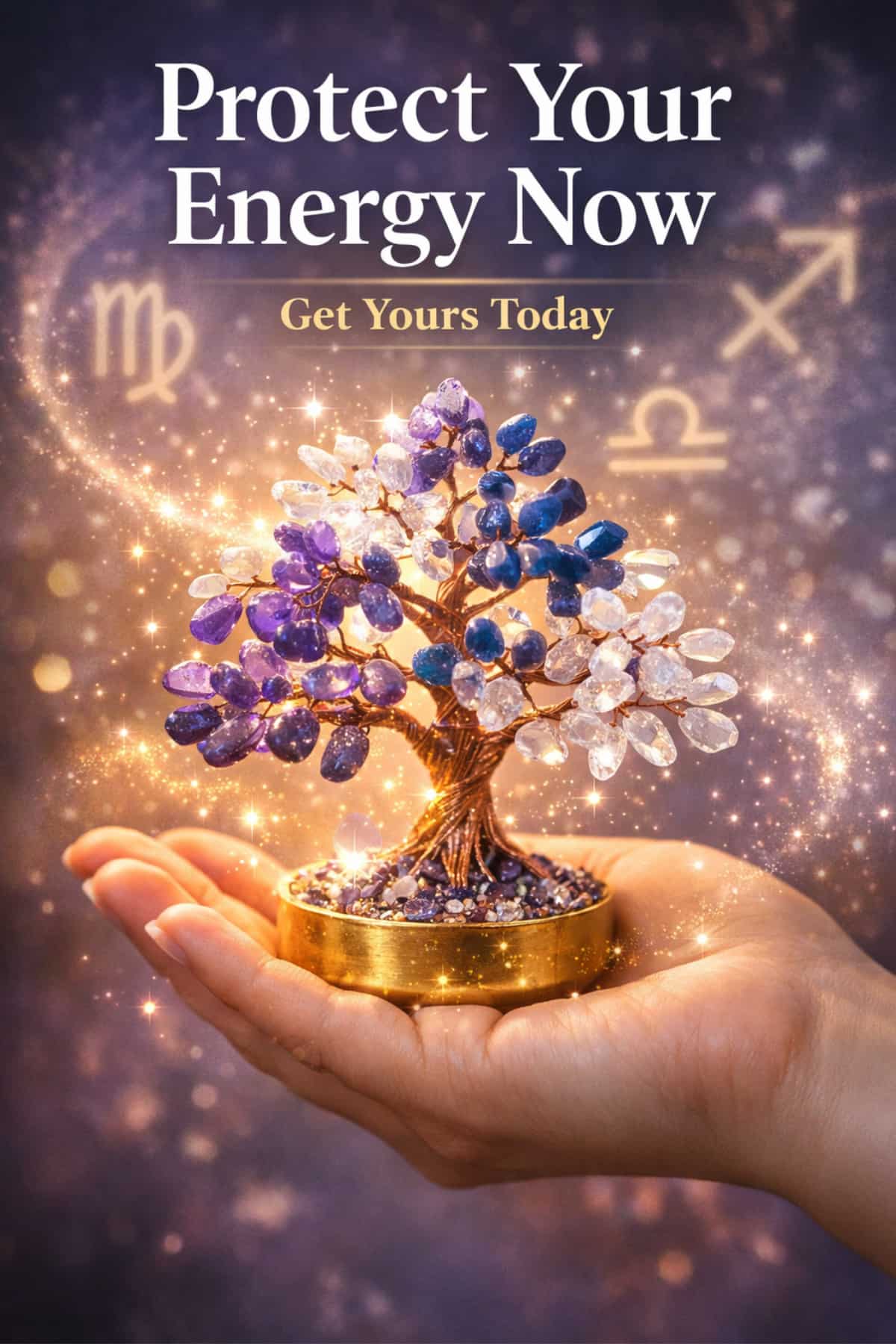 Feng Shui lapis crystal tree for wisdom insight and positive energy