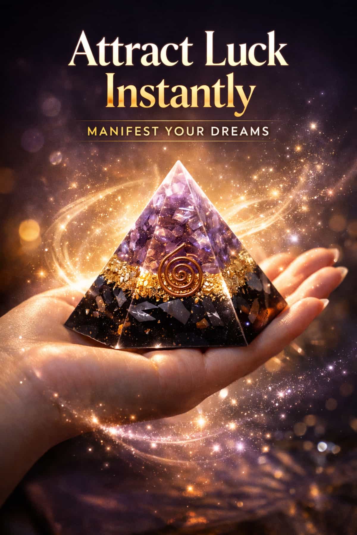 Orgone pyramid amethyst obsidian for positive energy stress relief and chakra healing
